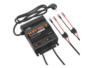 LiTime 12V litium dual akkulaturi 14.6V/10A+10A